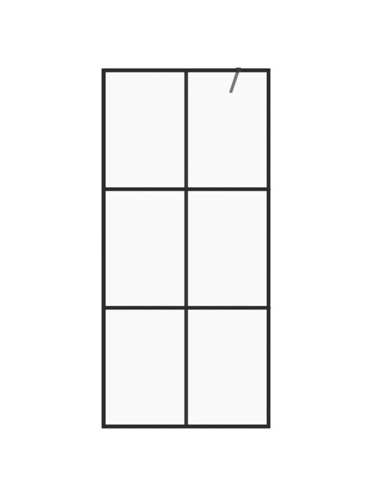 Walk-in suihkun seinäke kirkas ESG-lasi 90x195 cm musta