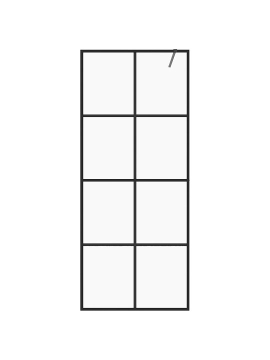 Walk-in suihkun seinäke kirkas ESG-lasi 80x195 cm musta