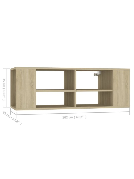 Seinäkiinnitettävä tv-taso sonoma 102x35x35 cm tekninen puu