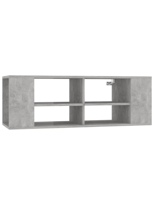 Seinäkiinnitettävä tv-taso betoninharmaa 102x35x35cm puu