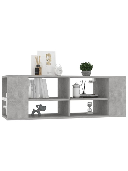 Seinäkiinnitettävä tv-taso betoninharmaa 102x35x35cm puu