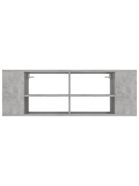 Seinäkiinnitettävä tv-taso betoninharmaa 102x35x35cm puu
