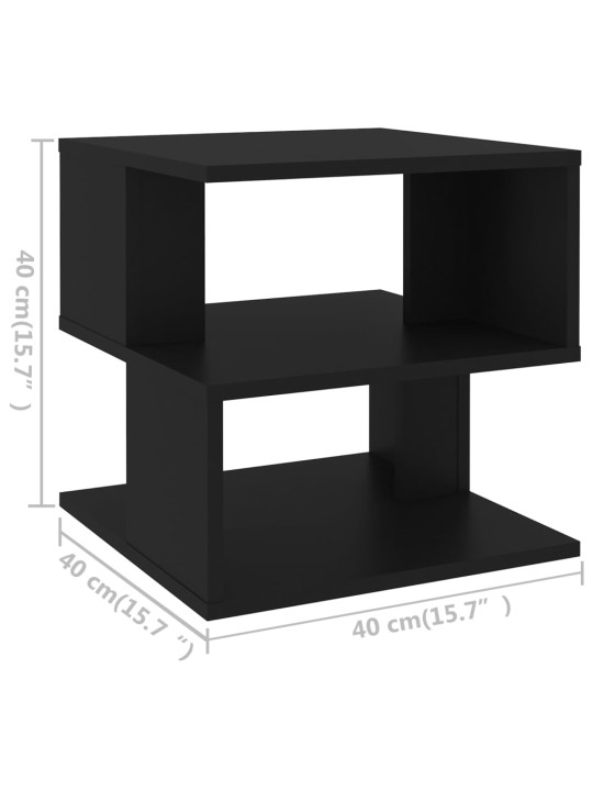 Sivupöytä musta 40x40x40 cm lastulevy