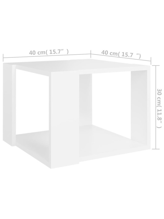 Sohvapöytä valkoinen 40x40x30 cm tekninen puu