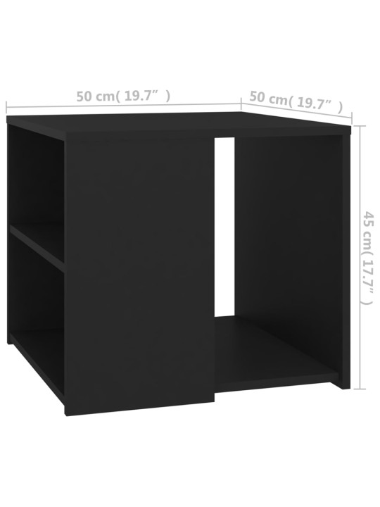 Sivupöytä musta 50x50x45 cm lastulevy