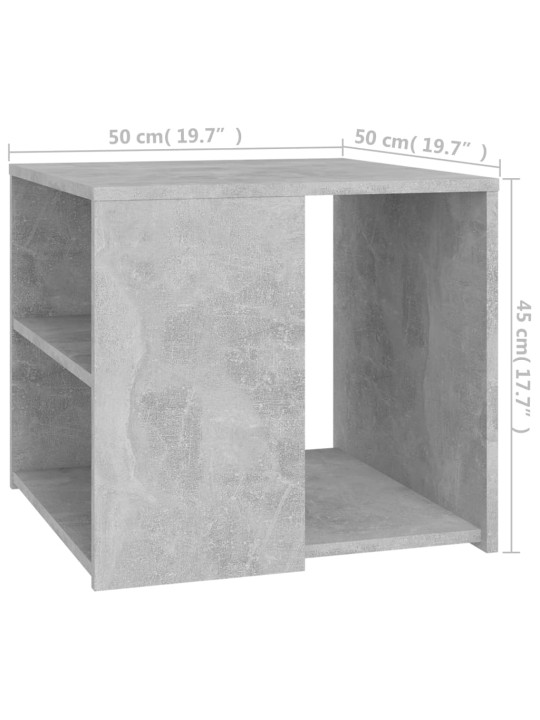 Sivupöytä betoninharmaa 50x50x45 cm lastulevy