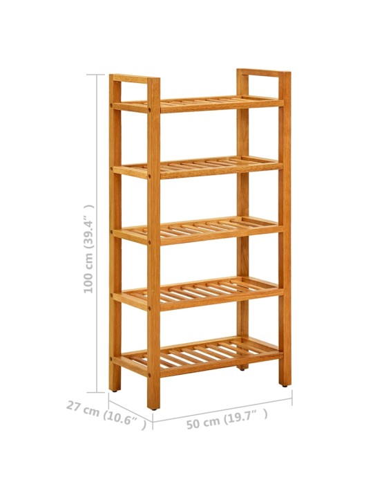 Kenkäteline 5 hyllyä 50x27x100 cm täystammi