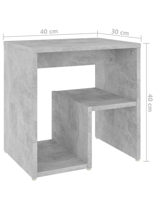 Yöpöydät 2 kpl betoninharmaa 40x30x40 cm lastulevy