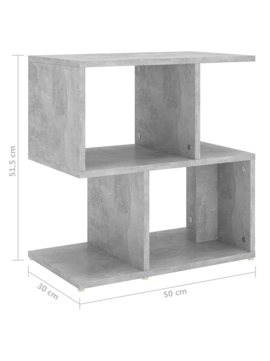 Yöpöydät 2 kpl betoninharmaa 50x30x51,5 cm lastulevy