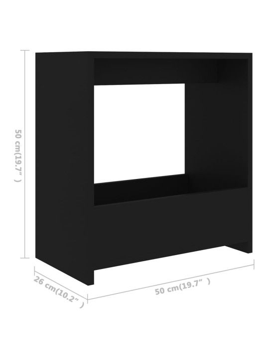 Sivupöytä musta 50x26x50 cm lastulevy