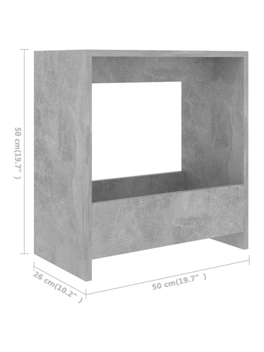 Sivupöytä betoninharmaa 50x26x50 cm lastulevy