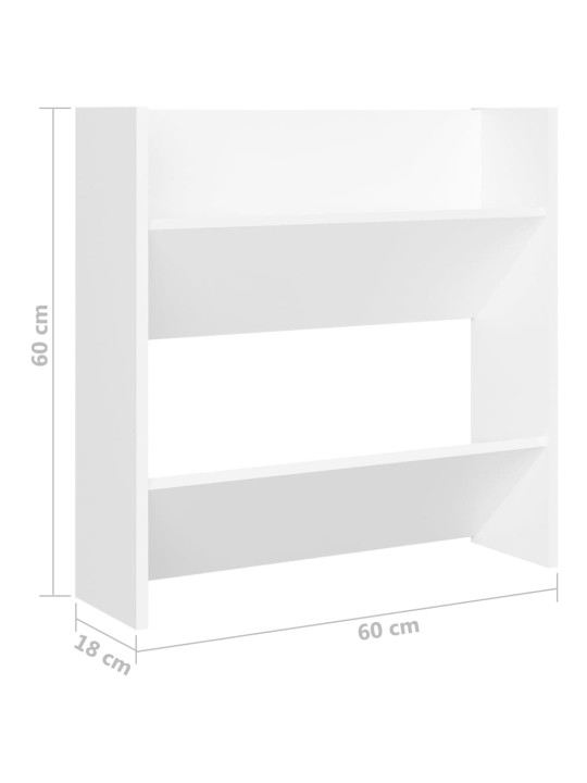 Seinäkenkäkaapit 4 kpl valkoinen 60x18x60 cm lastulevy