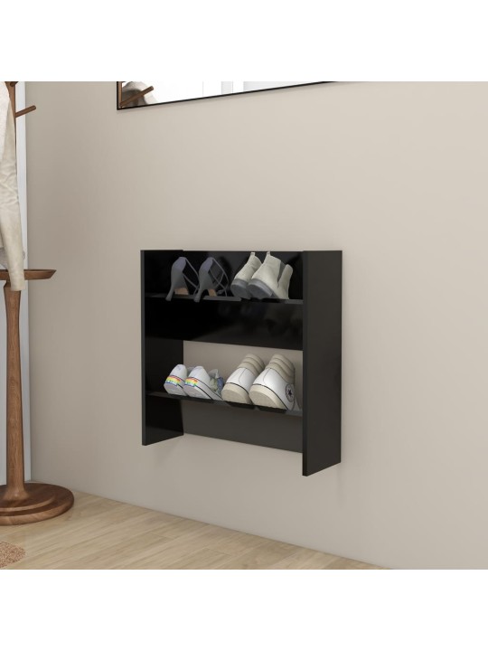 Seinäkenkäkaappi musta 60x18x60 cm lastulevy