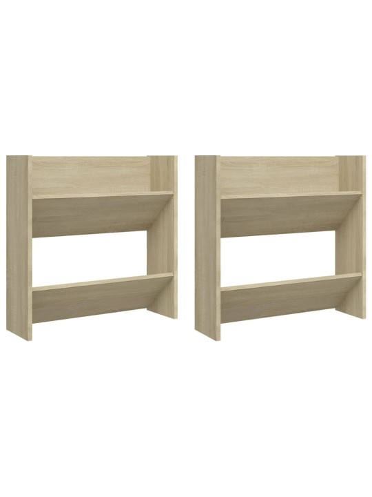 Seinäkenkäkaapit 2 kpl sonoma-tammi 60x18x60 cm lastulevy