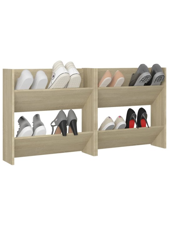 Seinäkenkäkaapit 2 kpl sonoma-tammi 60x18x60 cm lastulevy
