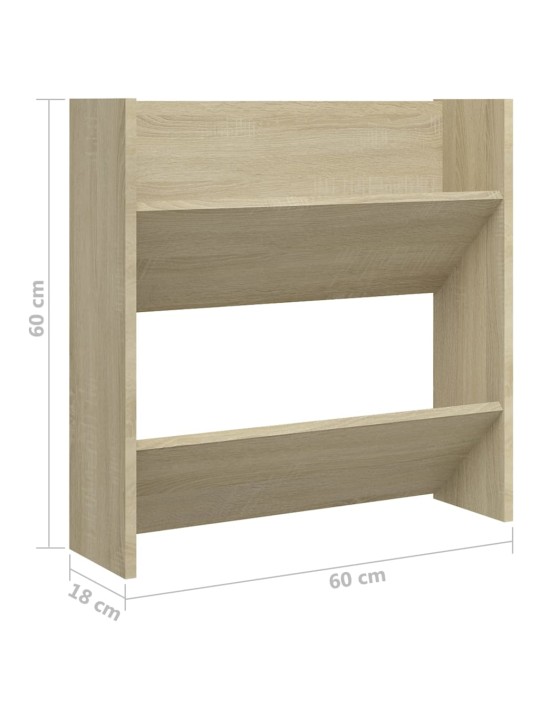 Seinäkenkäkaapit 2 kpl sonoma-tammi 60x18x60 cm lastulevy