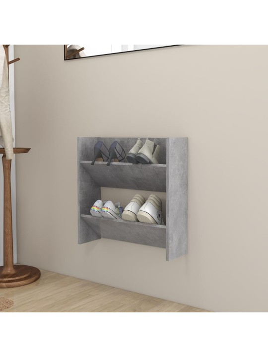 Seinäkenkäkaappi betoninharmaa 60x18x60 cm lastulevy