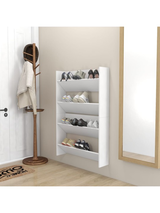 Seinäkenkäkaapit 2 kpl valkoinen 80x18x60 cm lastulevy