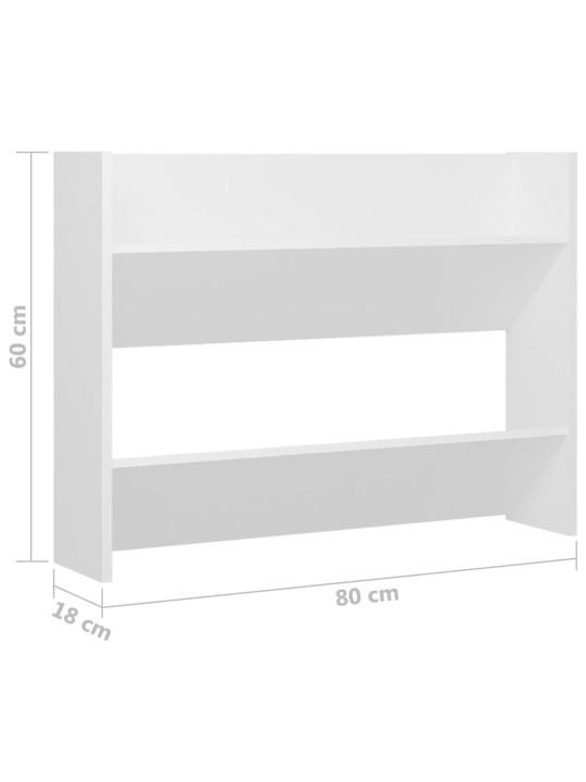 Seinäkenkäkaapit 2 kpl valkoinen 80x18x60 cm lastulevy