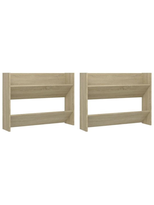 Seinäkenkäkaapit 2 kpl sonoma-tammi 80x18x60 cm lastulevy