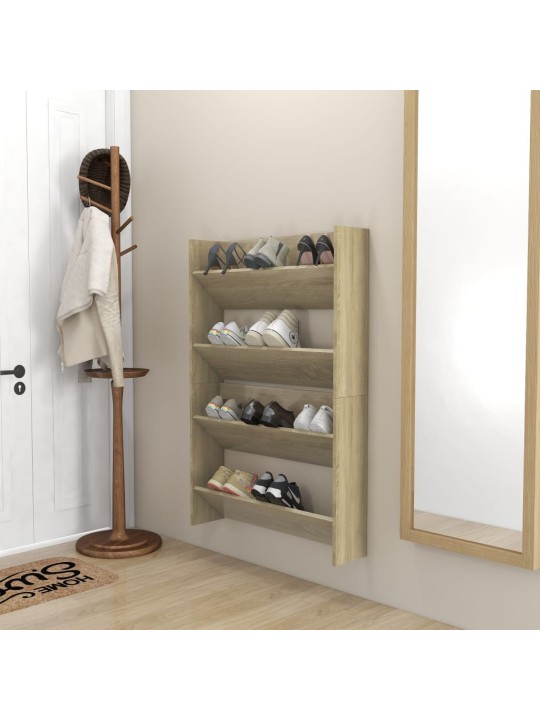 Seinäkenkäkaapit 2 kpl sonoma-tammi 80x18x60 cm lastulevy