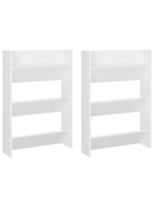 Seinäkenkäkaapit 2 kpl valkoinen 60x18x90 cm lastulevy