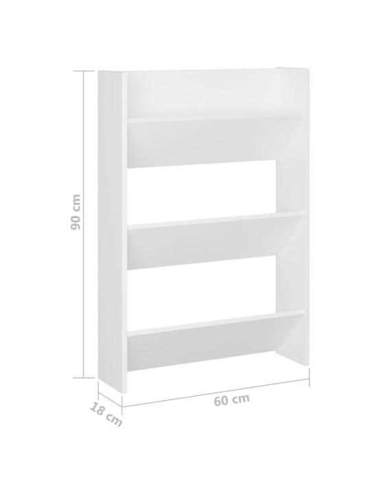 Seinäkenkäkaapit 2 kpl valkoinen 60x18x90 cm lastulevy