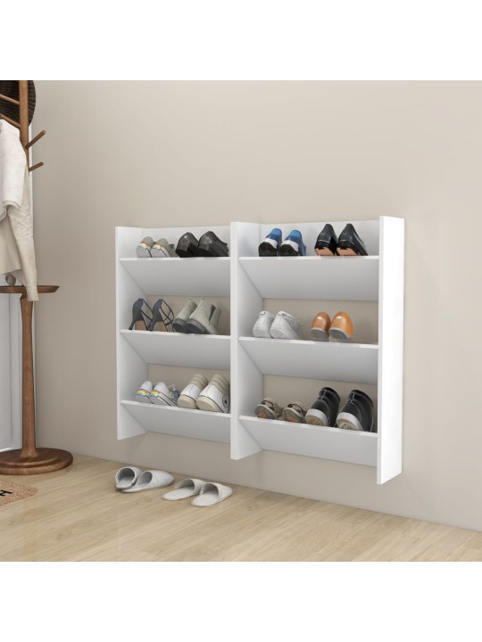 Seinäkenkäkaapit 2 kpl valkoinen 60x18x90 cm lastulevy