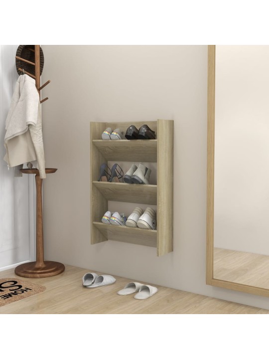 Seinäkenkäkaappi sonoma-tammi 60x18x90 cm lastulevy