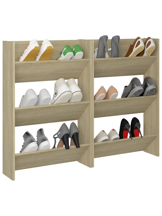 Seinäkenkäkaapit 2 kpl sonoma-tammi 60x18x90 cm lastulevy