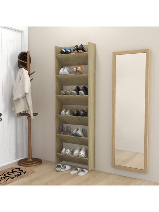 Seinäkenkäkaapit 2 kpl sonoma-tammi 60x18x90 cm lastulevy