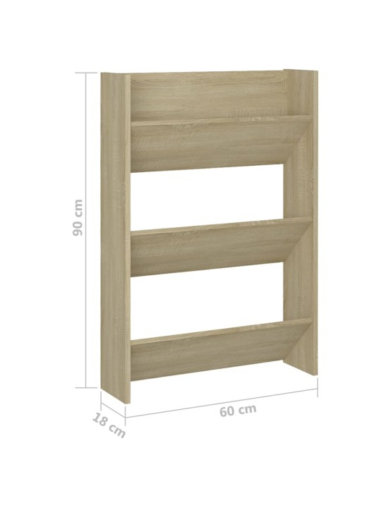 Seinäkenkäkaapit 2 kpl sonoma-tammi 60x18x90 cm lastulevy