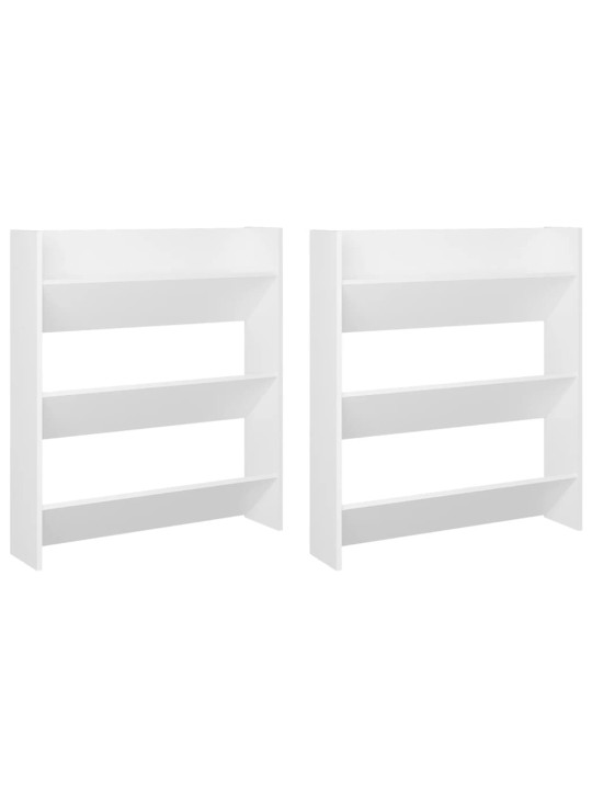 Seinäkenkäkaapit 2 kpl valkoinen 80x18x90 cm lastulevy