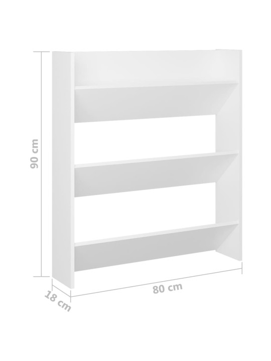Seinäkenkäkaapit 2 kpl valkoinen 80x18x90 cm lastulevy
