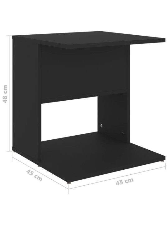 Sivupöytä musta 45x45x48 cm lastulevy