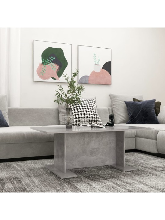 Sohvapöytä betoninharmaa 103,5x60x40 cm lastulevy