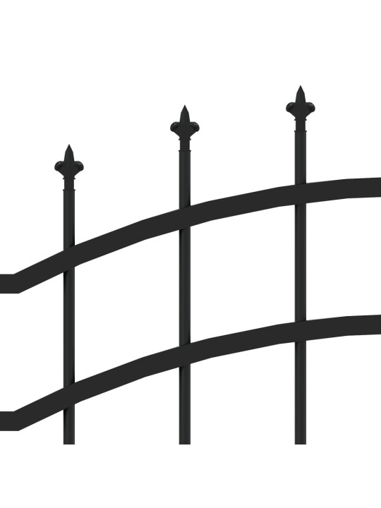 Puutarha-aita keihäskärjillä musta 115 cm jauhemaalattu teräs