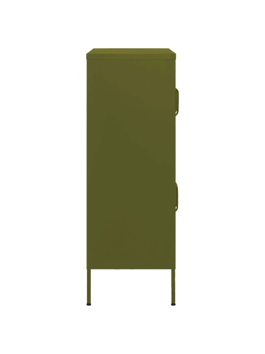 Varastokaappi oliivinvihreä 80x35x101,5 cm teräs