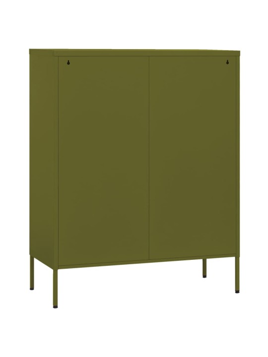 Varastokaappi oliivinvihreä 80x35x101,5 cm teräs