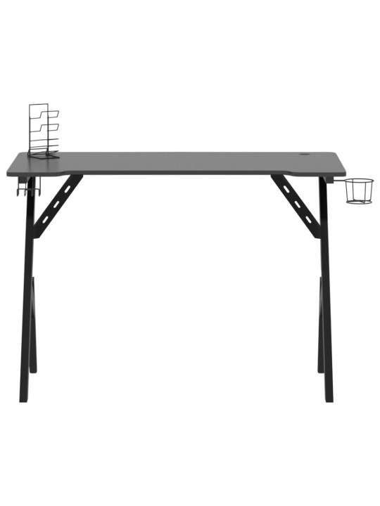 Pelipöytä Y-muotoisilla jaloilla musta 110x60x75 cm