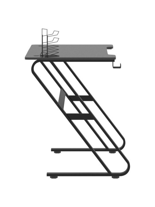 Pelipöytä ZZ-muotoisilla jaloilla musta 90x60x75 cm