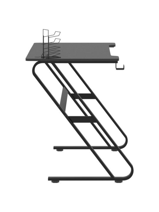 Pelipöytä ZZ-muotoisilla jaloilla musta 110x60x75 cm
