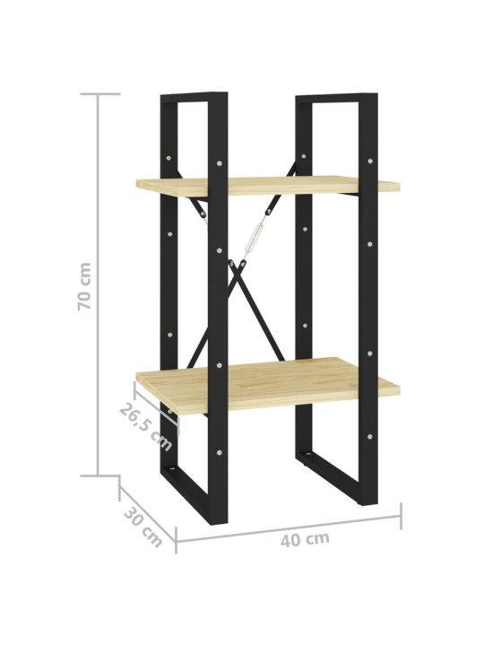2-tasoinen kirjahylly 40x30x70 cm täysi mänty