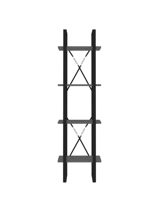 4-tasoinen kirjahylly harmaa 40x30x140 cm lastulevy