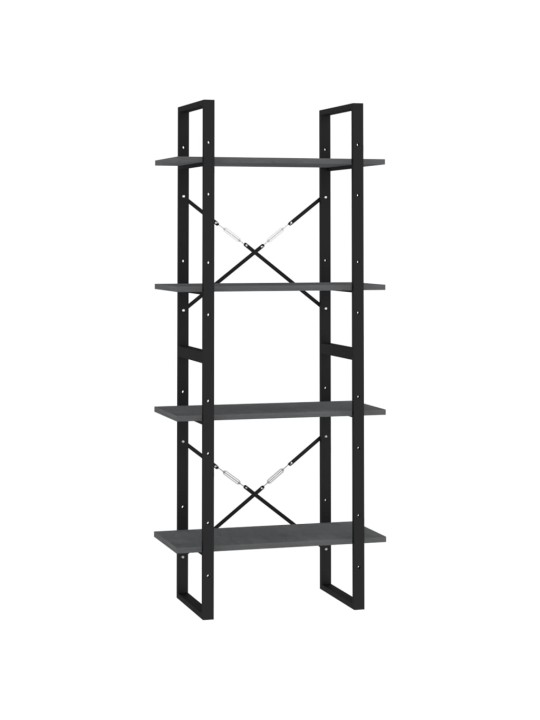 4-tasoinen kirjahylly harmaa 60x30x140 cm täysi mänty