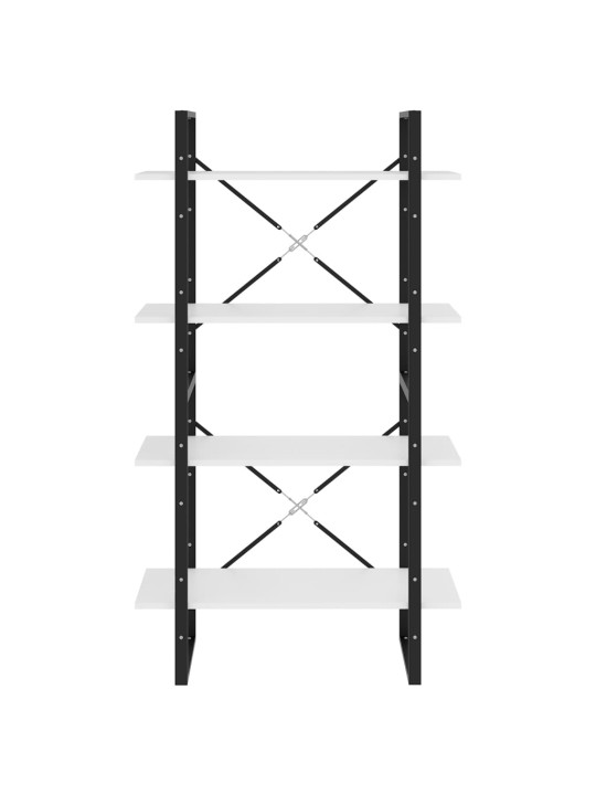 4-tasoinen kirjahylly valkoinen 80x30x140 cm lastulevy