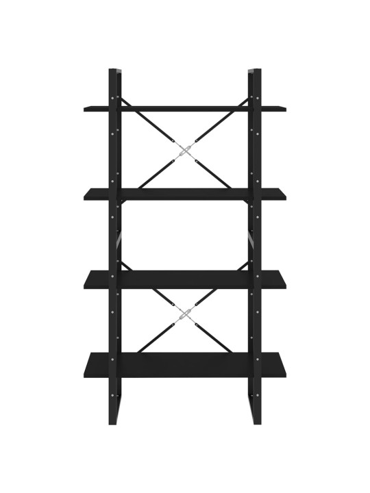 4-tasoinen kirjahylly musta 80x30x140 cm lastulevy