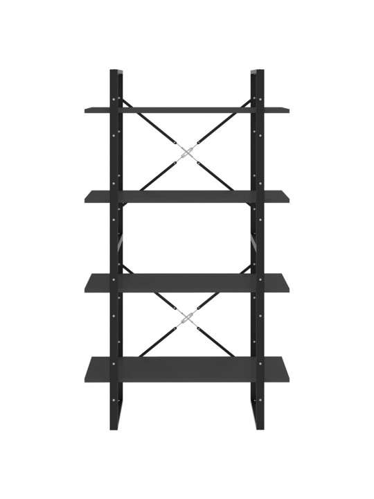 4-tasoinen kirjahylly harmaa 80x30x140 cm lastulevy
