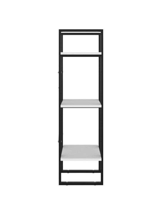 3-tasoinen kirjahylly valkoinen 40x30x105 cm lastulevy