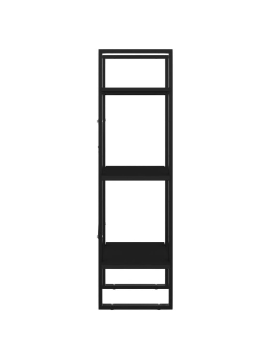 3-tasoinen kirjahylly musta 40x30x105 cm lastulevy